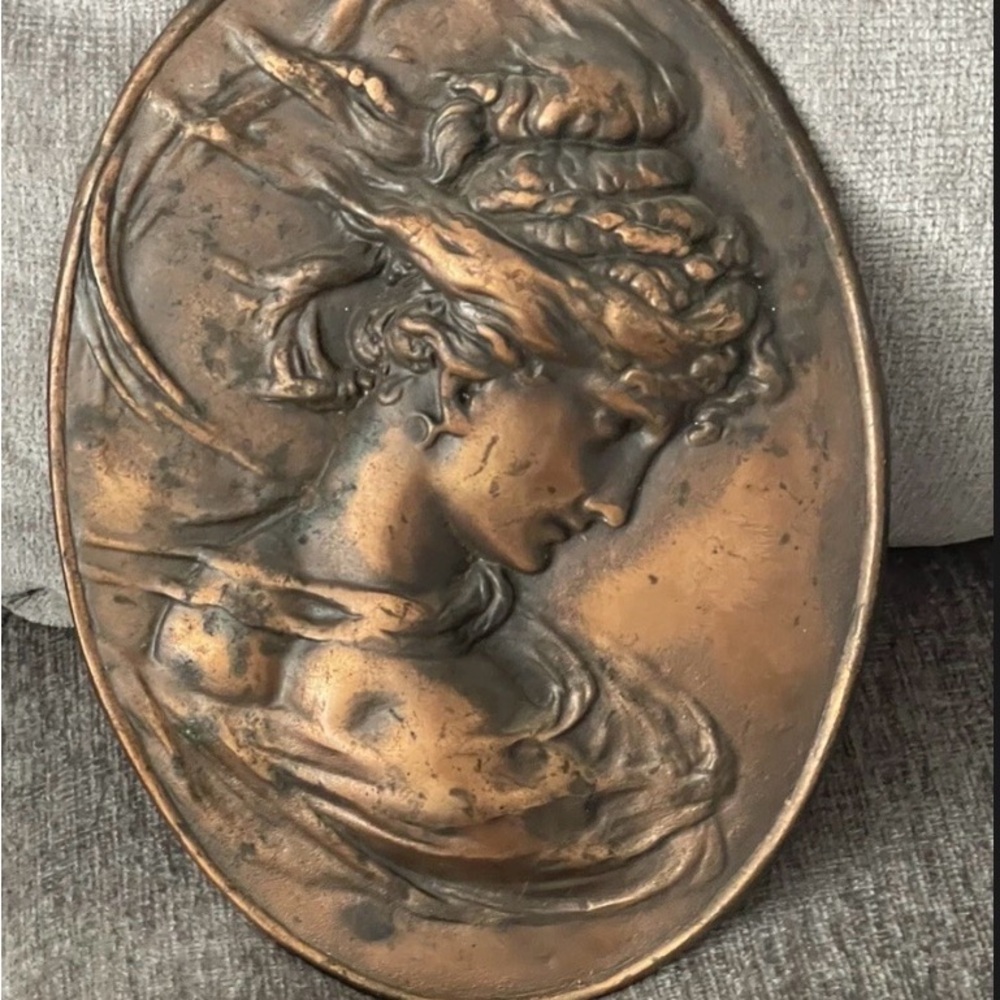 Vintage Antique Bradley Hubbard Portrait of a Woman Art Nouveau